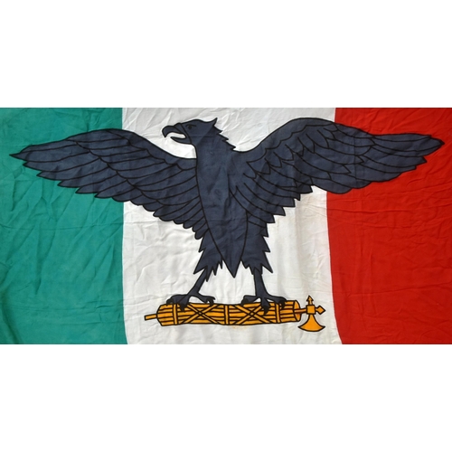 298 - A WWII Second World War Italian Social Republic Fascist State flag. The flag depicting a perched eag... 