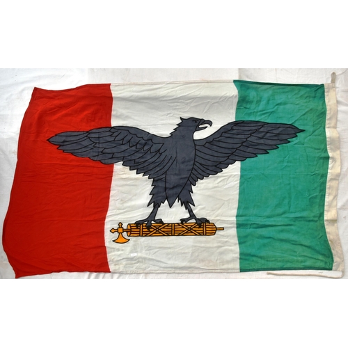 298 - A WWII Second World War Italian Social Republic Fascist State flag. The flag depicting a perched eag... 