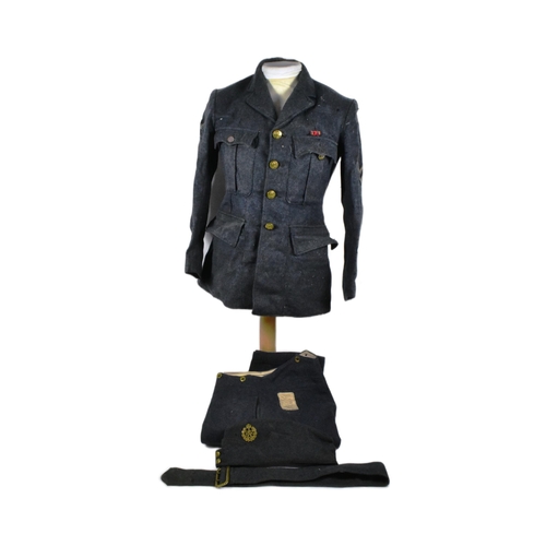 301 - A WWI First World War British RAF Royal Air Force Telecommunications Corporal uniform comprising tro... 