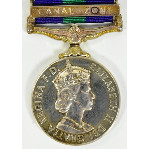 309 - A Queen Elizabeth II GSM General Service medal with Canal Zone clasp awarded to one A.C.1 A Worsfold... 