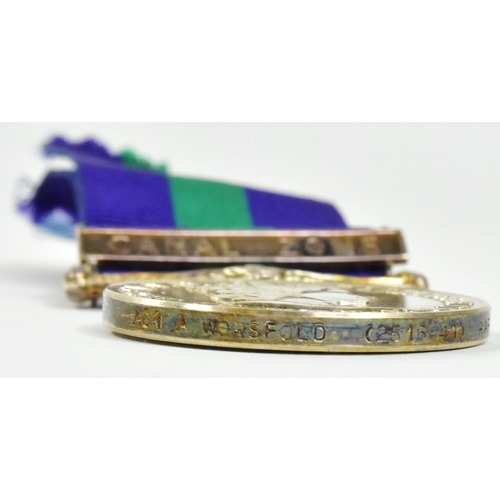 309 - A Queen Elizabeth II GSM General Service medal with Canal Zone clasp awarded to one A.C.1 A Worsfold... 