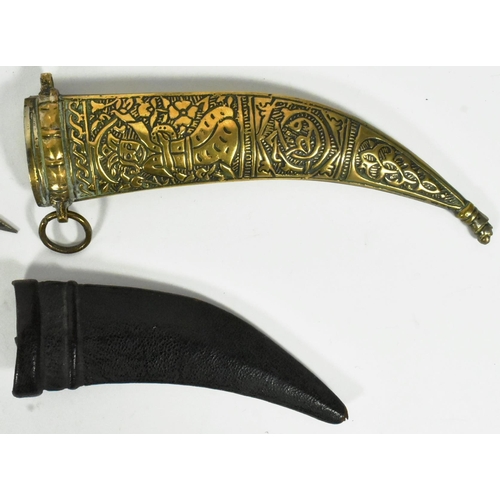 311 - A 19th Century Middle Eastern / Syrian Jambiya dagger together with a smaller Indo Persian Jambiya. ... 