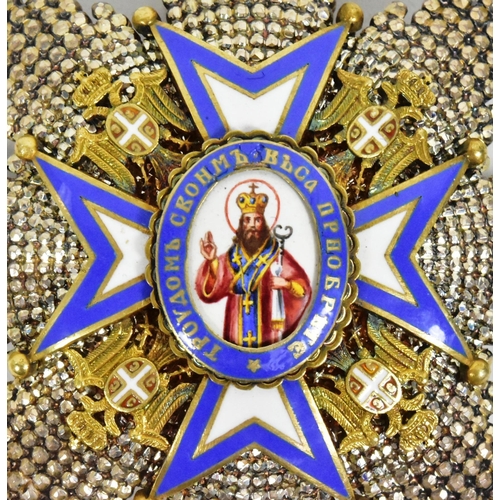 334 - World Orders & Decorations - Serbia - an early 20th Century Order of St Sava Grand Cross breast star... 