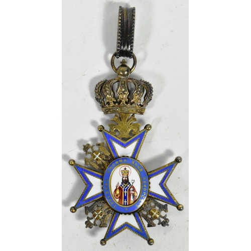 334 - World Orders & Decorations - Serbia - an early 20th Century Order of St Sava Grand Cross breast star... 