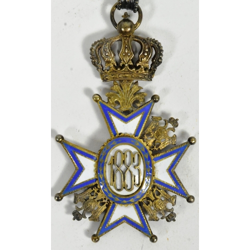 334 - World Orders & Decorations - Serbia - an early 20th Century Order of St Sava Grand Cross breast star... 