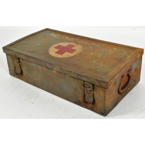 353 - A WWII Second World War Third Reich Nazi German Luftwaffe First Aid tin containing an assortment of ... 