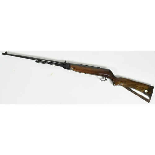 377 - A vintage Webley & Scott .22 calibre under lever Mark 3 air rifle. Walnut stock with enamel Webley b... 