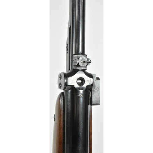 377 - A vintage Webley & Scott .22 calibre under lever Mark 3 air rifle. Walnut stock with enamel Webley b... 