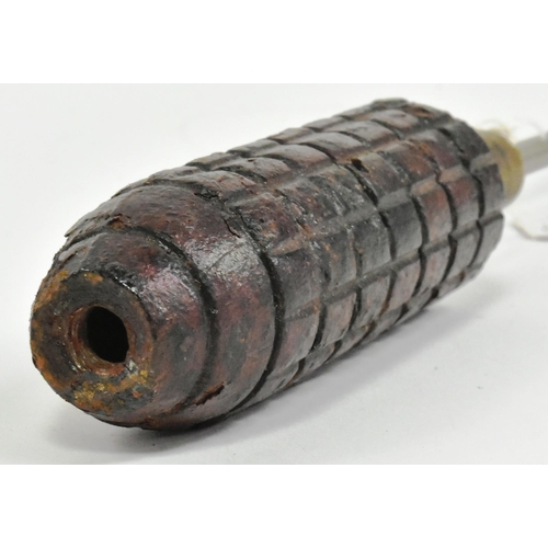 389 - A WWI First World War Imperial German / Prussian Army 1913 pattern rifle rod grenade. Segmented cast... 