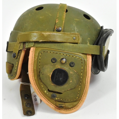 4 - A WWII Second World War US United States M1938 Rawlings made Tank crew helmet with Polaroid goggles ... 