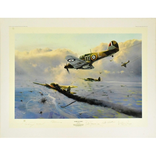 409 - Robert Taylor (b.1946) - a Robert Taylor coloured print titled 'Hurricane Force' depicting Hurricane... 