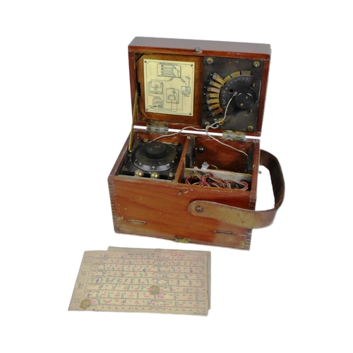 417 - A WWI First World War cased Wave Tester No. 41 with x2 calibrated sheets stamped with H.M Naval Wire... 