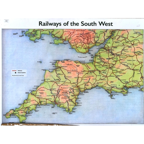 420 - Railwayana - a collection of assorted Railway maps and posters comprising; Alan Young illustrated ra... 