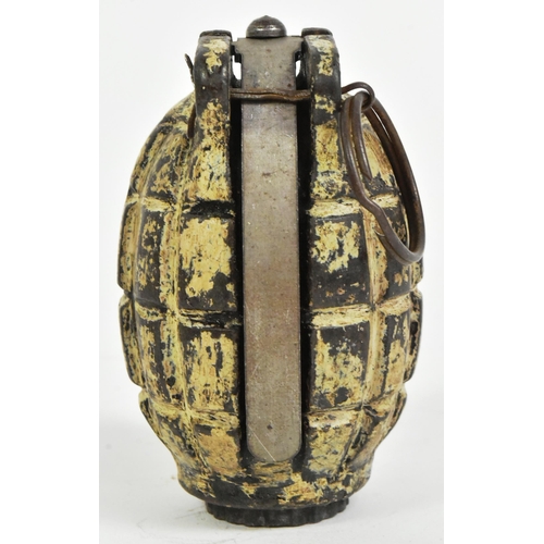 47 - A WWII Second World War British INERT No. 36 Mk1 Mills Bomb training hand grenade with lever, pin an... 