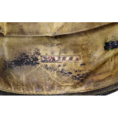 49 - A WWI First World War RFC Royal Flying Corps officers uniform side cap. The khaki cap with metal Kin... 