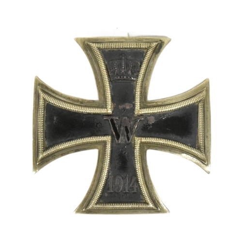 53 - A WWI First World War Imperial German / Prussian Army Iron Cross medal. A 1st Class example with pin... 