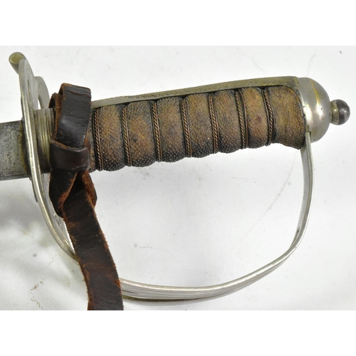 55 - A 19th Century 1827 Pattern British Rifle Officers sword. Steel gothic style hilt with a strung bugl... 