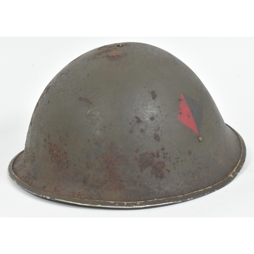 62 - A WWII Second World War British MKIII / 1944 pattern D Day helmet. Typical form with ' turtle ' shap... 