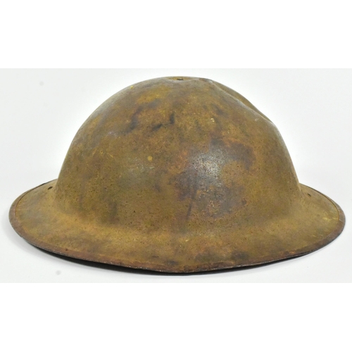 67 - A WWI First World War US United States Army 35th Division brodie helmet. Typical form with the divis... 