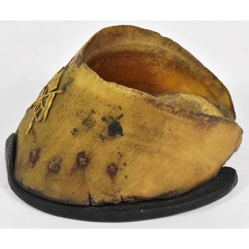 80 - A 19th century Victorian British Cavalry horse hoof attributed to the 21st Lancers. The hoof with ap... 