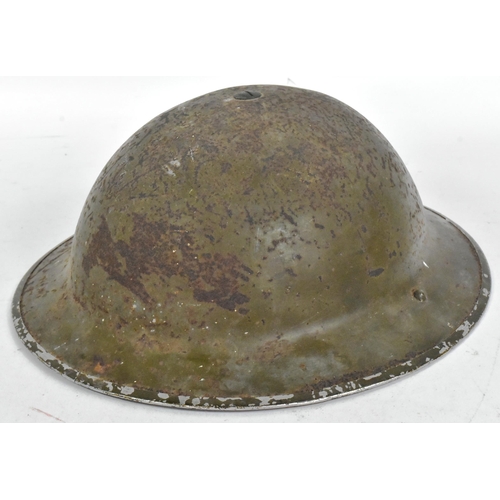 83 - A WWII Second World War NFS National Fire Service MKII helmet. The steel brodie helmet with NFS embl... 