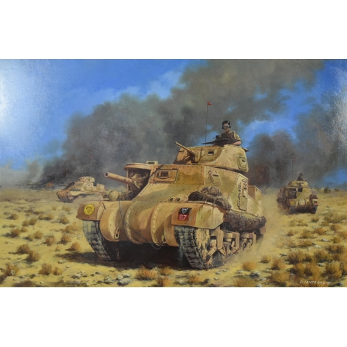 85 - David Pentland - an original oil on canvas painted titled ' Operation Supercharge ' by artist David ... 