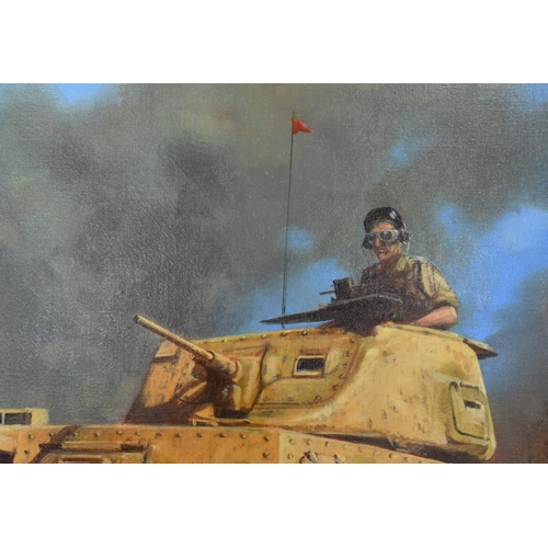 85 - David Pentland - an original oil on canvas painted titled ' Operation Supercharge ' by artist David ... 