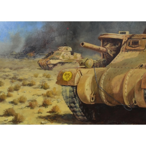 85 - David Pentland - an original oil on canvas painted titled ' Operation Supercharge ' by artist David ... 