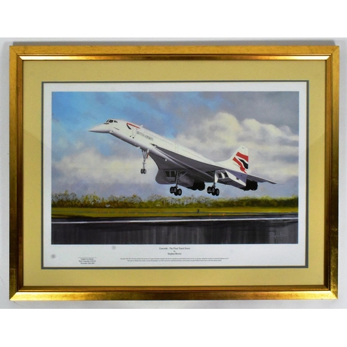 92 - Concorde / Aviation Interest - ' Concorde The Final Touchdown ' print by Steven Brown depicting Conc... 