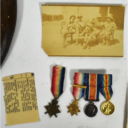 93 - A WWI First World War medal trio awarded to one 2053 Pte G. H. Swain of the 14th London Regiment com... 