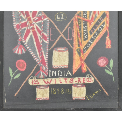 98 - A 19th Century Victorian needlework tapestry panel relating to the 62nd Wiltshire Regiment on Foot. ... 