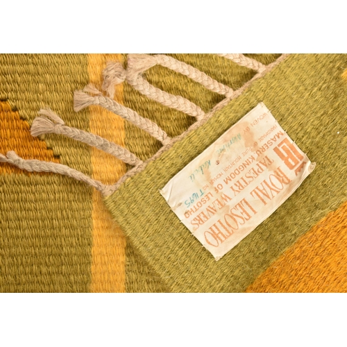 102 - A vintage mid 20th century circa 1970s Royal Lesotho Tapestry Weavers floor carpet rug. Kingdom of L... 
