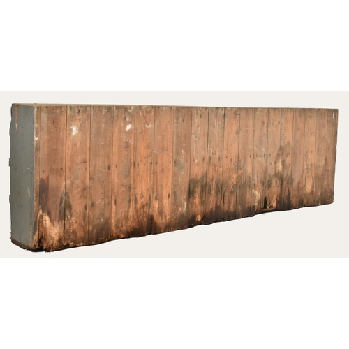 104 - A retro 20th century wooden bespoke / custom made haberdashery tools storage cabinet. The cabinet ha... 