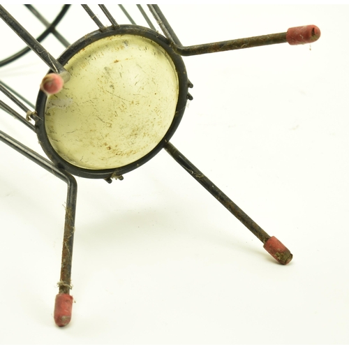 106 - A retro 20th century wire worked stick stand in the form of an umbrella. The stand having a small ba... 