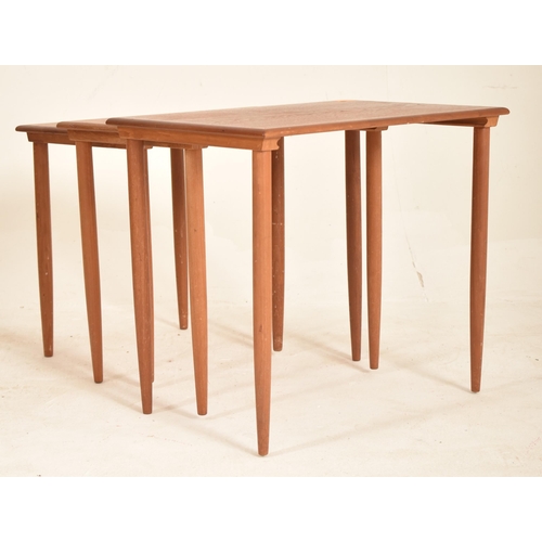 107 - Bramin - A retro mid 20th century circa 1960s Danish teak wood nest of graduating tables. The tables... 