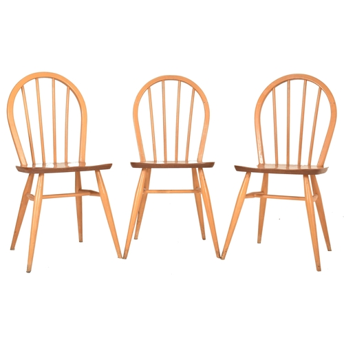 120 - Lucian Ercolani for Ercol - A set of six retro mid 20th century beech and elm Windsor dining chairs.... 