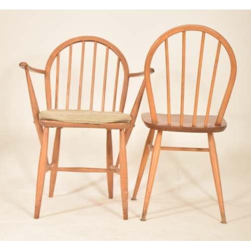 120 - Lucian Ercolani for Ercol - A set of six retro mid 20th century beech and elm Windsor dining chairs.... 