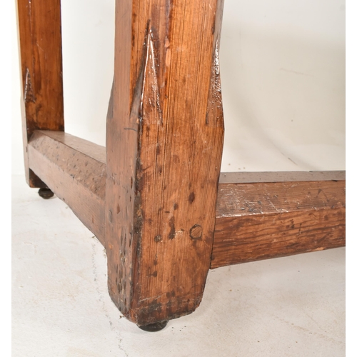 124 - A 20th century oak wood Gothic style ecclesiastic church altar table. The table having a rectangular... 