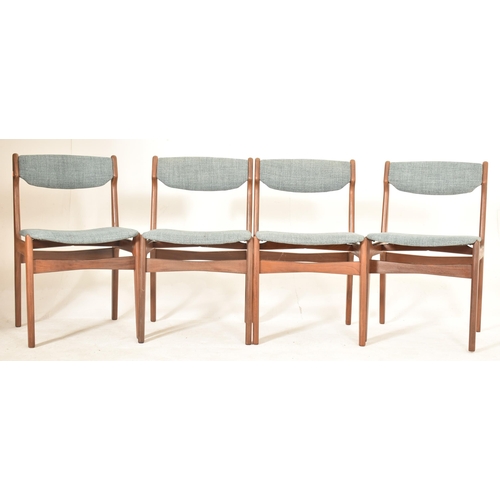 133 - Erik Buch - Oddense Maskinsnedkeri - A set of four retro mid 20th century Danish Modern Design teak ... 