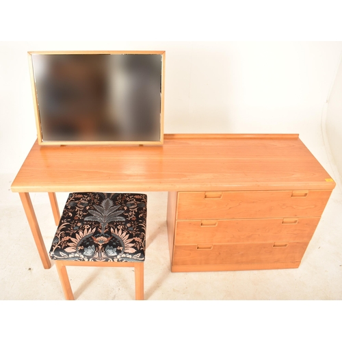 167 - White & Newton - A retro mid 20th century designer teak dressing table and matching stool. The dress... 