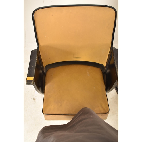 192 - A pair of vintage 20th century Art Deco theatre / cinema seats / armchairs. Each theater chair havin... 