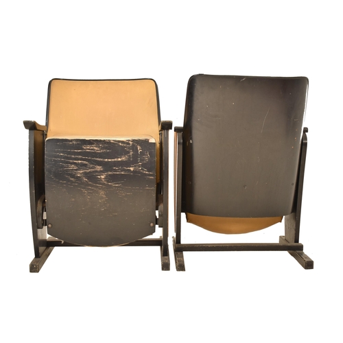 192 - A pair of vintage 20th century Art Deco theatre / cinema seats / armchairs. Each theater chair havin... 