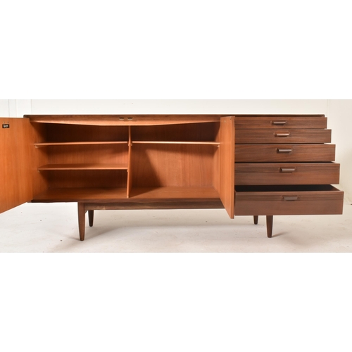 230 - Scandart - A British retro mid 20th century circa 1960s teak wood sideboard credenza. The sideboard ... 