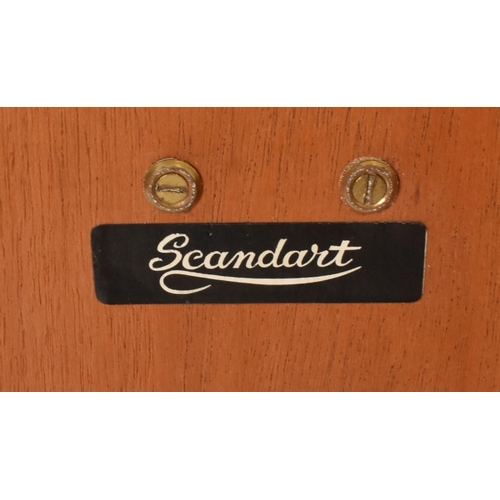 230 - Scandart - A British retro mid 20th century circa 1960s teak wood sideboard credenza. The sideboard ... 