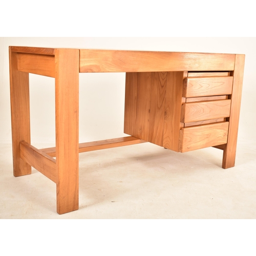 270 - Pierre Chapo (French 1927-1987) - A retro 20th century 1970s French designer elm wood desk. The desk... 