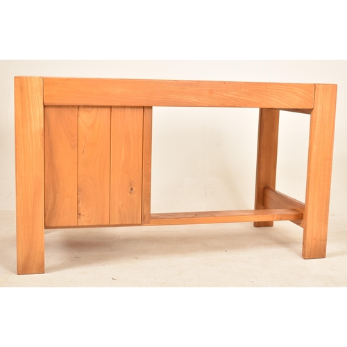 270 - Pierre Chapo (French 1927-1987) - A retro 20th century 1970s French designer elm wood desk. The desk... 