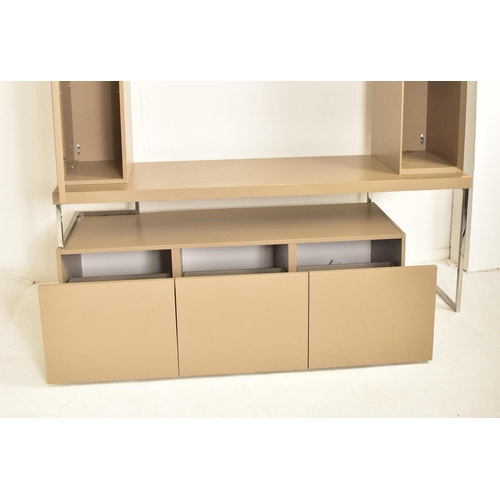 39 - Cassetto Legno - Pianca - A contemporary designer modular desk / tv unit system. The desk having a r... 