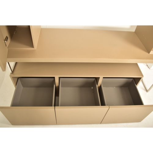 39 - Cassetto Legno - Pianca - A contemporary designer modular desk / tv unit system. The desk having a r... 
