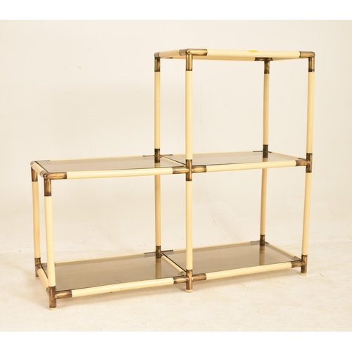 77 - Banic (believed) - A vintage mid 20th century 1960s Italian designer brass and PVC display shelves /... 