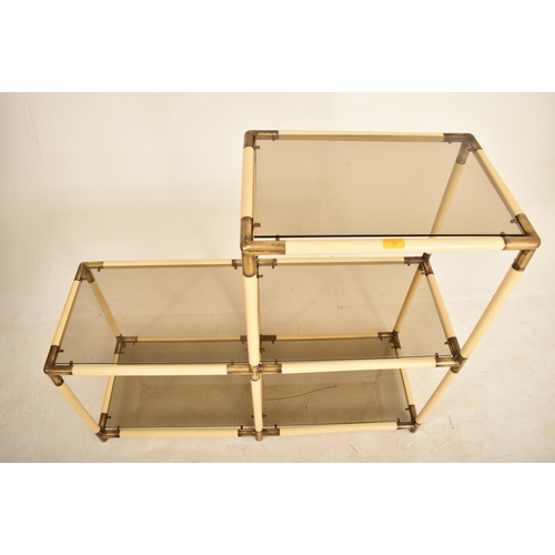 77 - Banic (believed) - A vintage mid 20th century 1960s Italian designer brass and PVC display shelves /... 